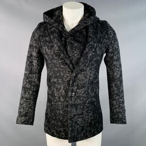 ATTACHMENT Size S Black Grey Textured Wool Jacket